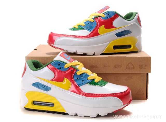 rouge jaune et blanc chaussures Nike Air Max 90 (2)